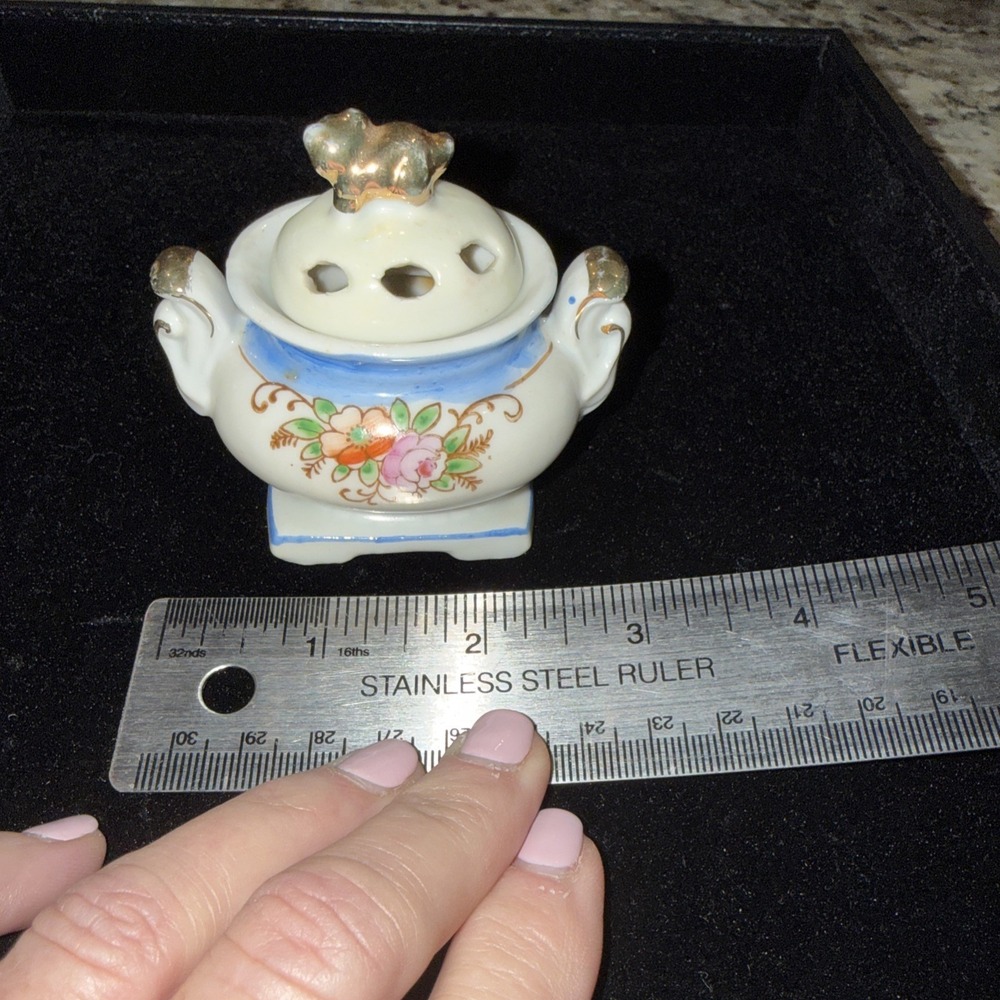 Incense Burner Floral Japan Cone Potpourri Vintage Quality Japan 3" 5445